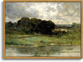OIQArtOIQ Framed Vintage Landscape Wall Art Lake Natural Scenery Oil Painting by OIQArtOIQ