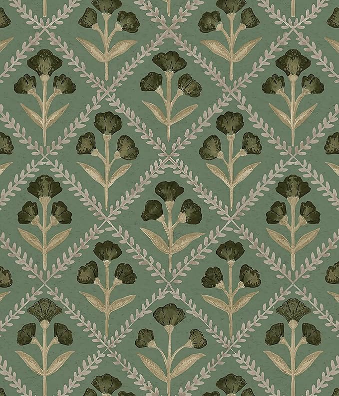 Orainege Peel and Stick Wallpaper Vintage Floral Wall Paper Boho Contact Paper by Orainege