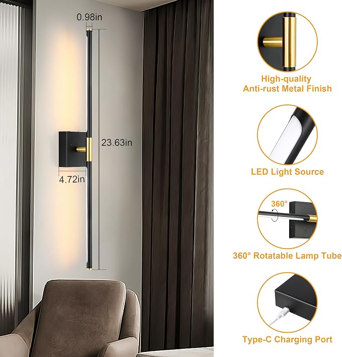 Morauroral Battery Operated Wall Sconces Set of 2, 10000mAh Rechargeable Sconces - Image 6