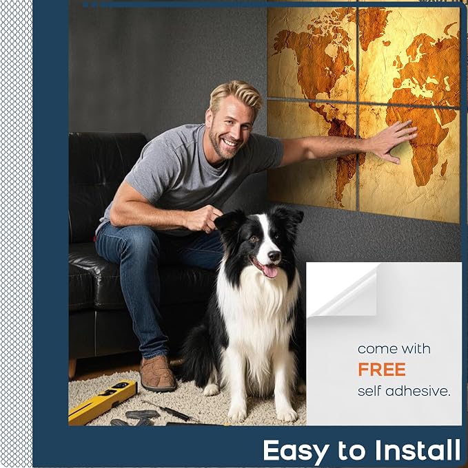 BUBOS 6 Pack Self-Adhesive Acoustic Wall Panels, 70.8" x 47.2" Sound Panels - Image 8