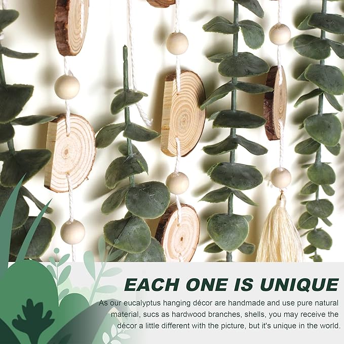 Artificial Eucalyptus Wall Decor Fake Greenery Leaves Stems Wall Hanging Plants - Image 5