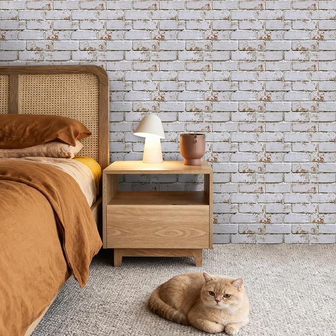 3D Faux Brick Wall Panels Peel and Stick, Small Brick-Look Textured Wall Sticker - Image 8