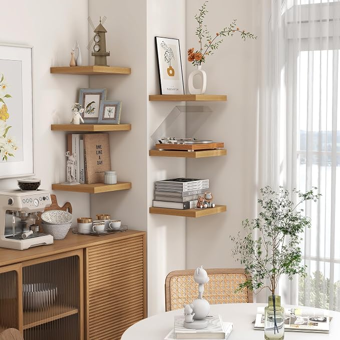 Square Floating Shelves for Wall 8"W x 8"D x 1.2"H, Small Engineered Wood Wall - Image 5