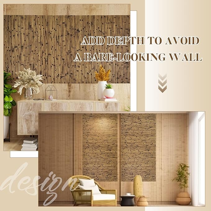 Juexica 2 Pcs Natural Bamboo Wall Panel - Image 4