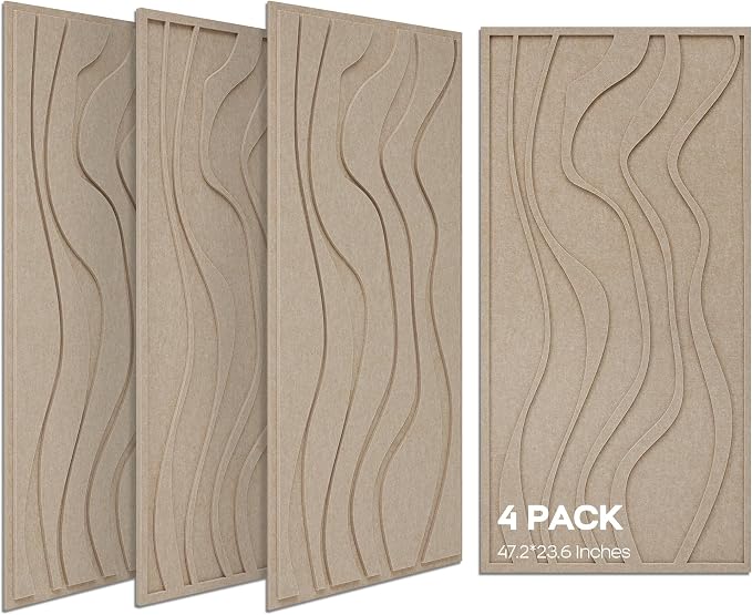 BUBOS 4 Pack Large Acoustic Panels, Total-Size 47.2 x 23.6 Inches Soundproof by BUBOS