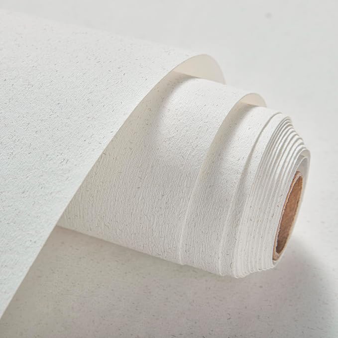 Natural White Wallpaper Grasscloth Textured Peel and Stick Wall by Unknown