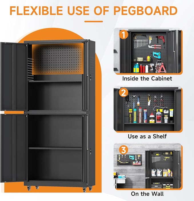 71" H Metal Tool Storage Cabinet - Image 5