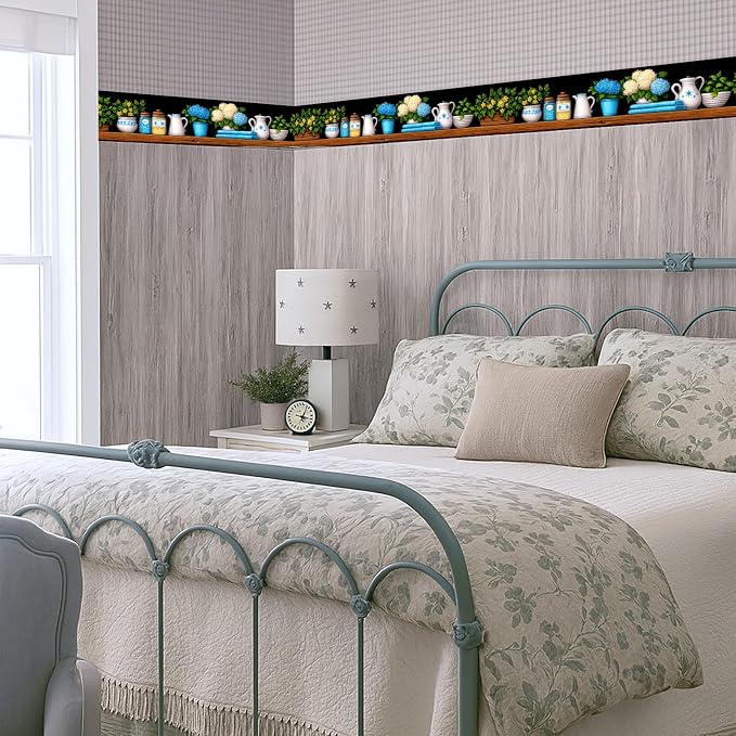 Kitchen Shelf Wallpaper Border 196x4 Inch Removable Wall Border Peel and Stick - Image 7