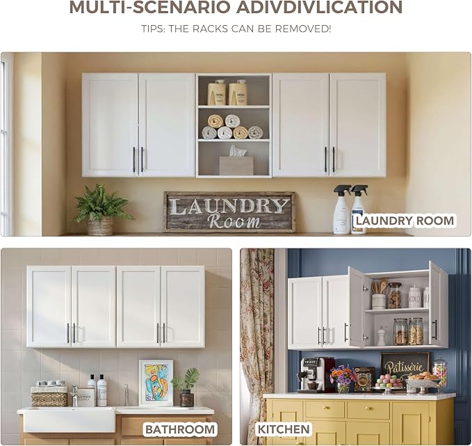 Furnaza Wall Cabinets for Laundry Room, Shaker Wall Mounted Kitchen Cabinets - Image 6