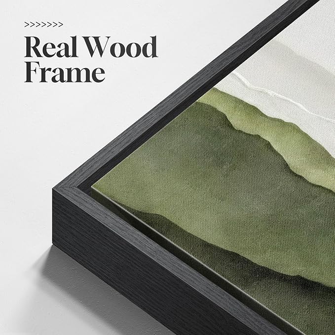 Large Framed Green Abstract Mountain Wall Art - Image 5