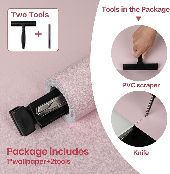 practicalWs Pink Wallpaper Peel and Stick - Image 2