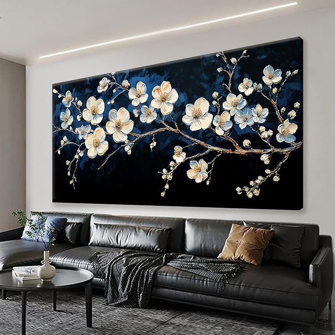 Suconvng White Flower Wall Art Canvas Wall Art Decor Set Home Wall Decor Modern by Suconvng