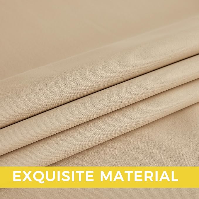 NICETOWN Blackout Curtains Grommet 2 Panels 72 Inches Long, Biscotti Beige - Image 6