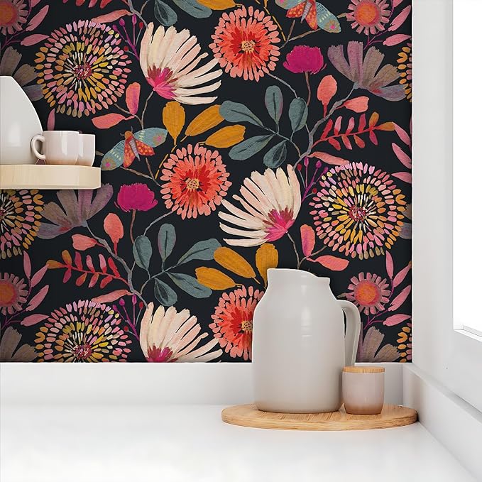 Wallpaper Peel and Stick Floral Wall Paper Removable Waterproof - Image 3