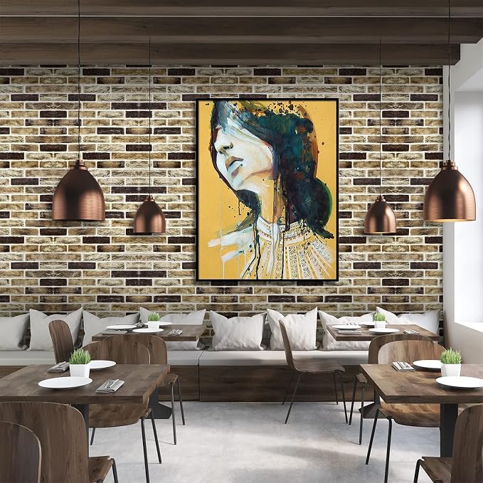 20-Pack 104 Sq.Ft 3D Wall Panels Peel and Stick 3D Faux Brick Wallpaper Peel - Image 4
