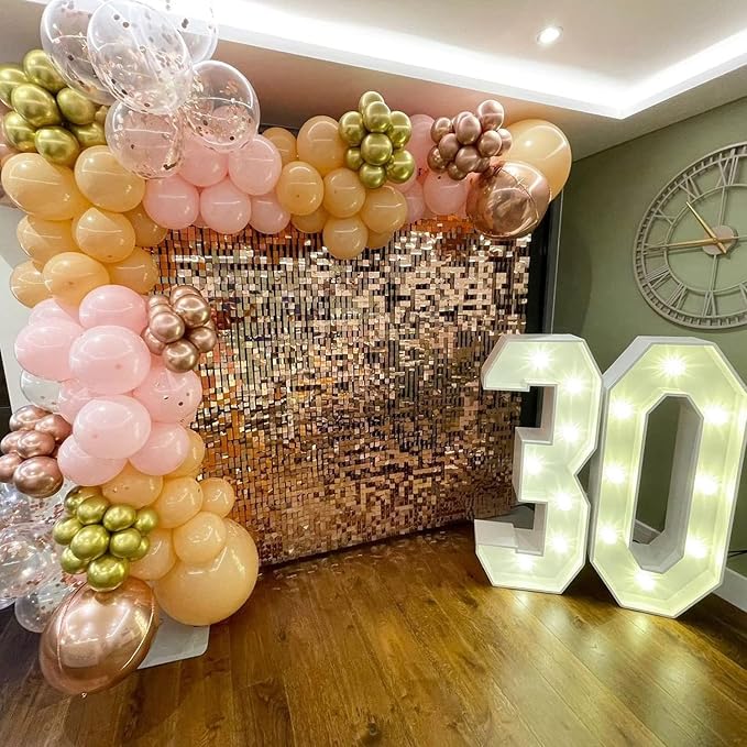 COKAOBE Rose Gold Shimmer Wall Backdrop, Photo Backdrops - Image 8