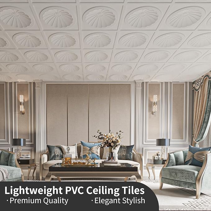 Art3dwallpanels Ceiling Tiles 12 Pack Drop Ceiling Tiles, 24 x 24 Inch High - Image 2