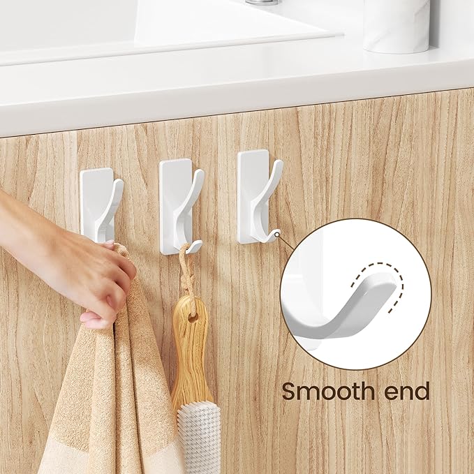 pickpiff White Self Adhesive Coat Hooks - Image 4