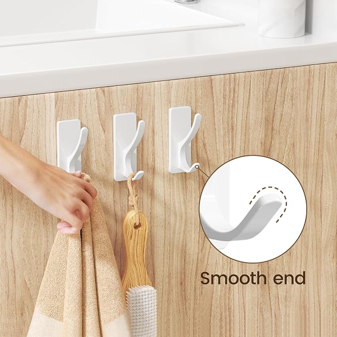 pickpiff White Self Adhesive Coat Hooks - Image 3