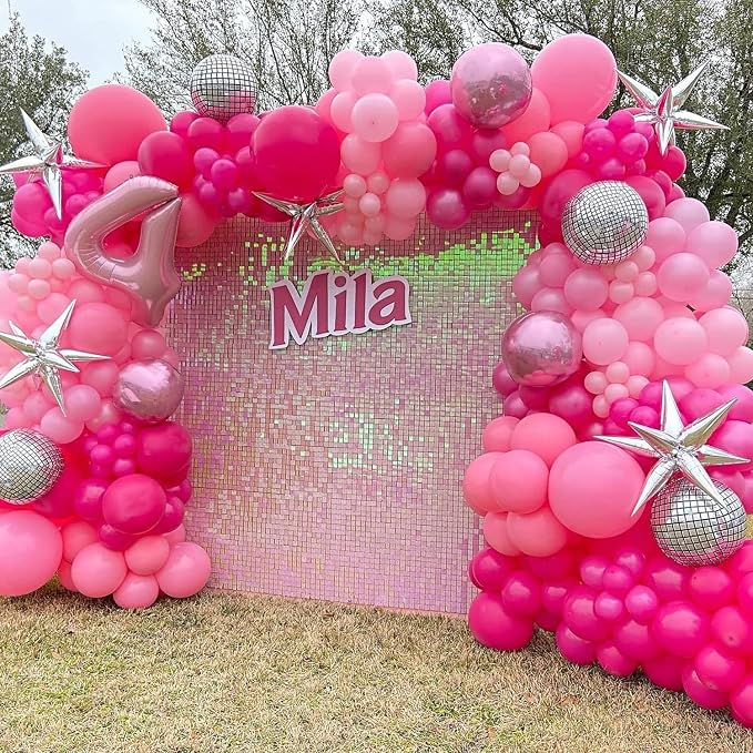 COKAOBE Iridescent Pink Shimmer Wall Backdrop, Photo Backdrops - Image 7