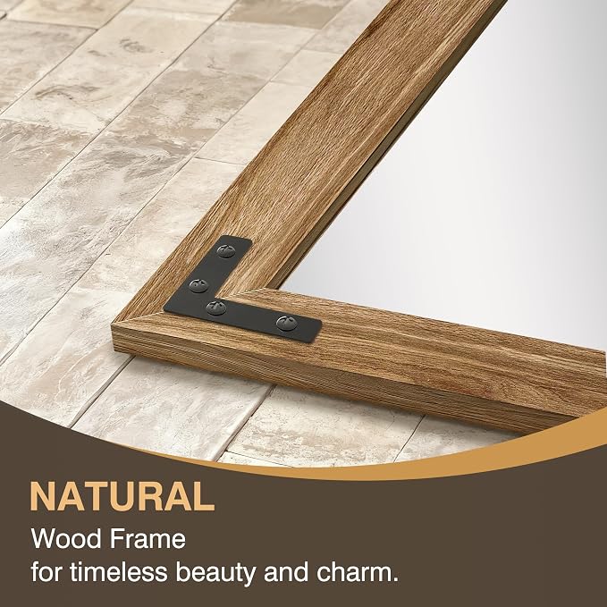 Wooden Bathroom Mirror for Wall, for Farmhouse, Living Room, Entryway Decor - Image 7
