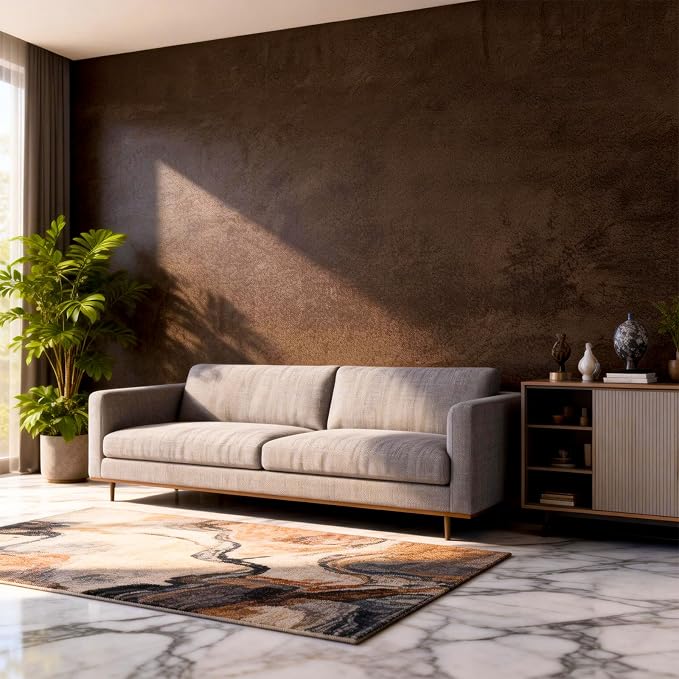 Bumoo Coffee Limewash Peel and Stick Wallpaper 32'' x 354'' Brown Concrete by Bumoo