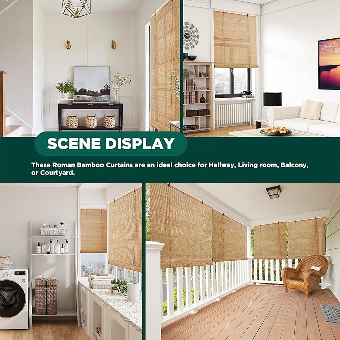 Bamboo Blinds for Interior Windows, Custom Roller Shades for Indoor Window and - Image 6