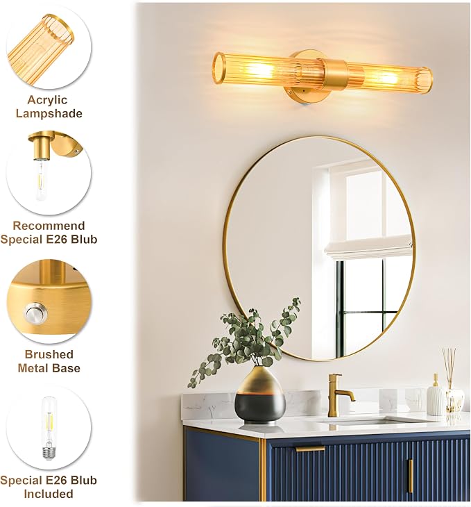 Morauroral Gold Battery Operated Wall Sconces Set of 2, Rechargeable Wall Lights - Image 6