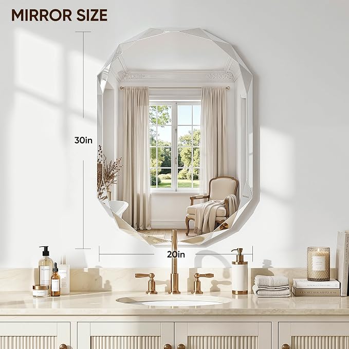 Suidia Bathroom Mirror, Frameless Bathroom Mirror - Image 2
