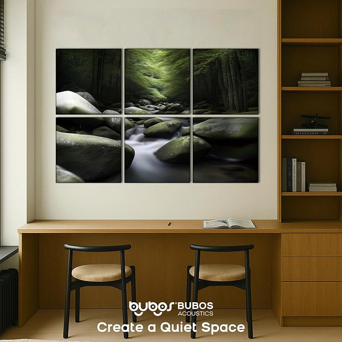 BUBOS 6 Pack Self-Adhesive Acoustic Wall Panels, 70.8" x 47.2" Sound Panels - Image 5