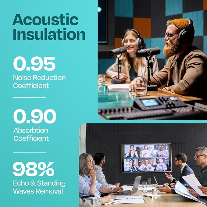 Acoustic Panels 12-Pack Soundproof Wall Panels 12"x12"x0.4" Decorative Sound - Image 3