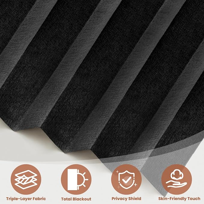 AJAZZ Blackout Accordion Door Curtain 98"x78" Black - Image 7