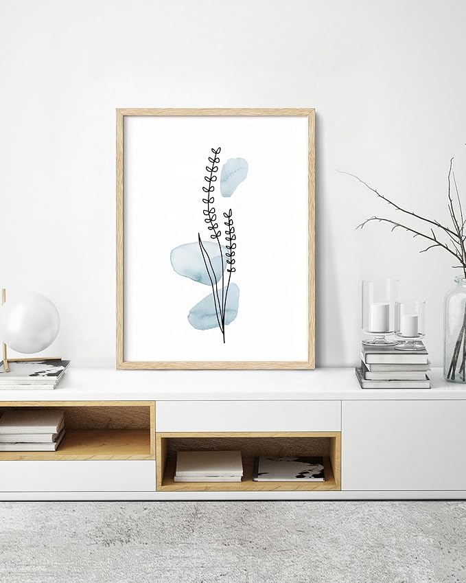 HesenDot Boho Art wall Décor, Botanical Print Set of 3, Abstract Line - Image 3