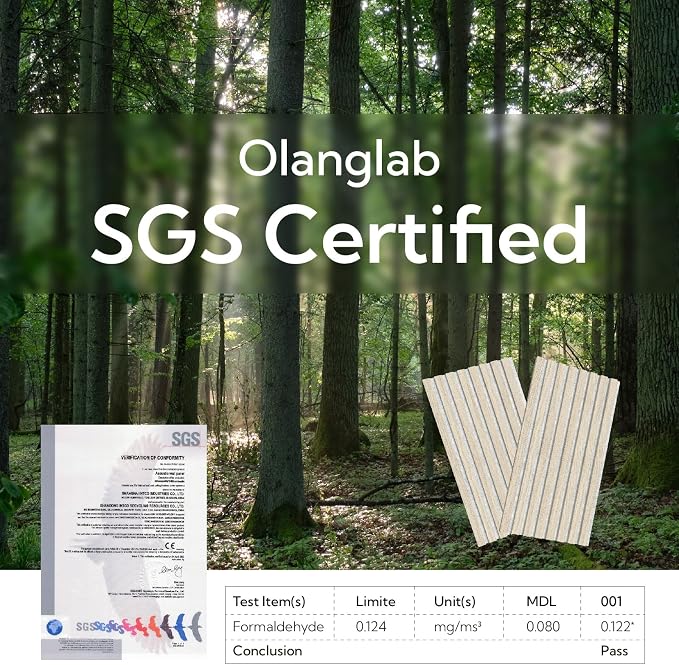 Olanglab Wood Wall Panels 4 Pack, Wood Slat Acoustic Wall Panels, 94.5"x12.6" - Image 5