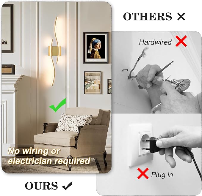 KARTOOSH Battery Operated Wall Sconces Set of Two - Image 2