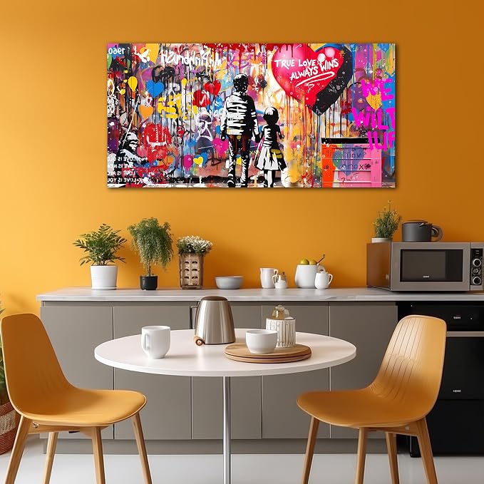 Graffiti Canvas Wall Art For Living Room Large Colorful Wall Art For Office - Image 4