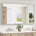 Keonjinn 60 x 36 Inch Brushed Nickel Bathroom Mirrors by Keonjinn