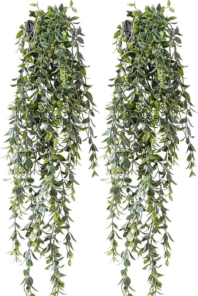 Artificial Hanging Plant 2 Pcs Faux Plant Ivy Vine Faux Eucalyptus Vines Fake - Image 9