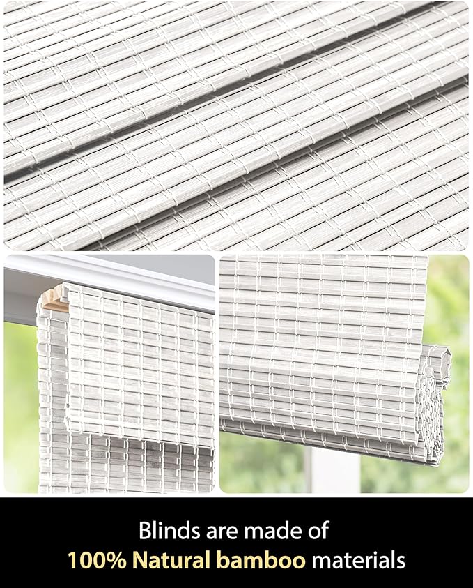 UNISHADES Cordless Bamboo Roman Shades - Image 4