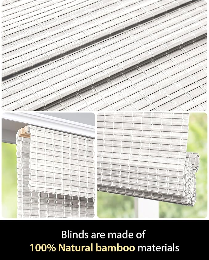 UNISHADES Cordless Bamboo Roman Shades - Image 4