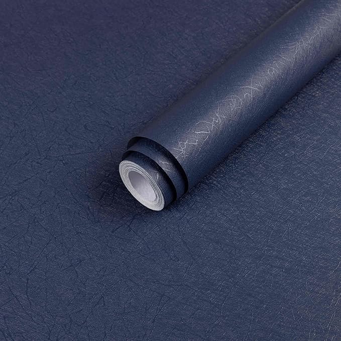 Dark Blue Peel and Stick Wallpaper Roll by Abyssaly