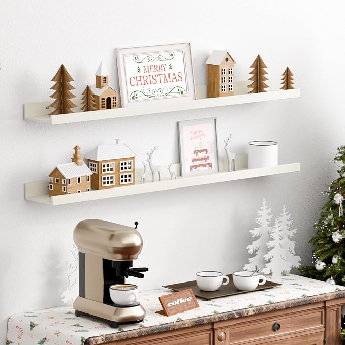 upsimples Floating Shelves for Wall, 35.5 Inch Shelves for Decor Storage Set of - Image 2