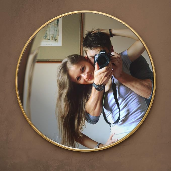 Gold Circle Wall Mirror 24 Inch Round Wall Mirror - Image 6
