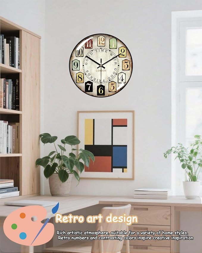 Decorative Wall Clocks Batterys Operated, Retro Wall Clock - Image 4