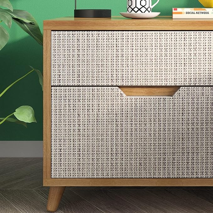 FunStick 24"x200" Grey Grasscloth Peel and Stick Wallpaper - Image 3
