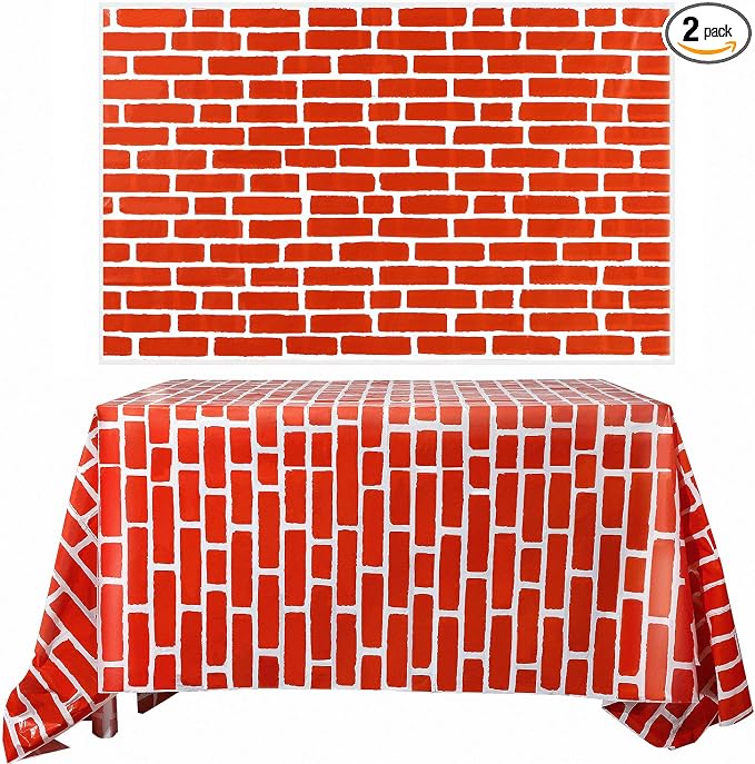 Chuangdi 2pcs 4.5 x 9 Feet Brick Wallpaper Peel and Stick Backdrop Tablecloth by Chuangdi