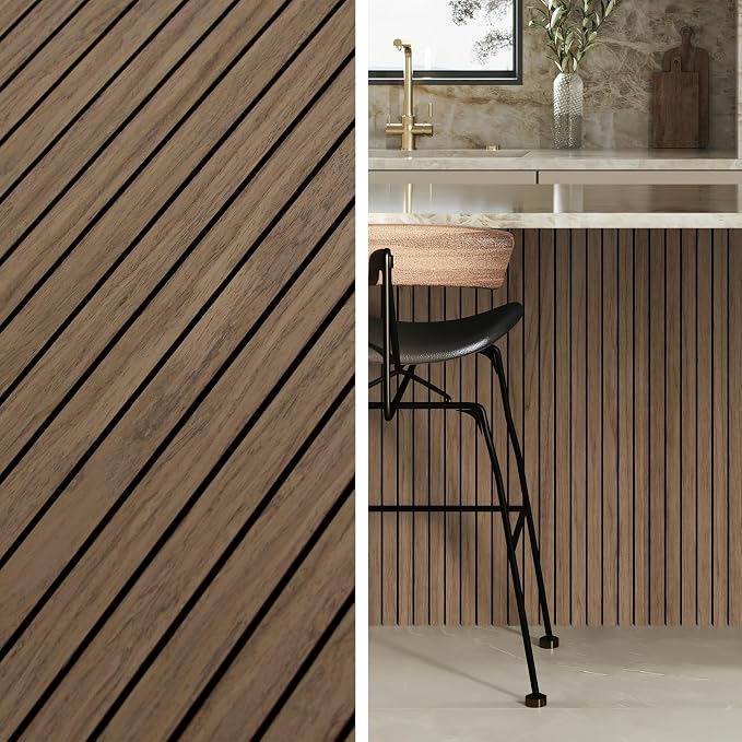 4-Piece Wood Slat Wall Panel for Interior Wall Decor Noise Cancelling 47.2" x - Image 4