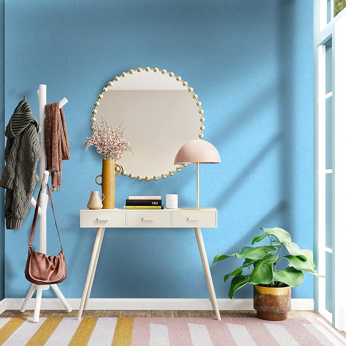 Cohoo Home Blue Peel and Stick Wallpaper Silk Solid Light Blue Contact Paper - Image 3