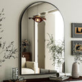 HARRITPURE Arched Wall Mirror 24"x36" – Black Metal Frame Vanity Mirrors by HARRITPUREHome