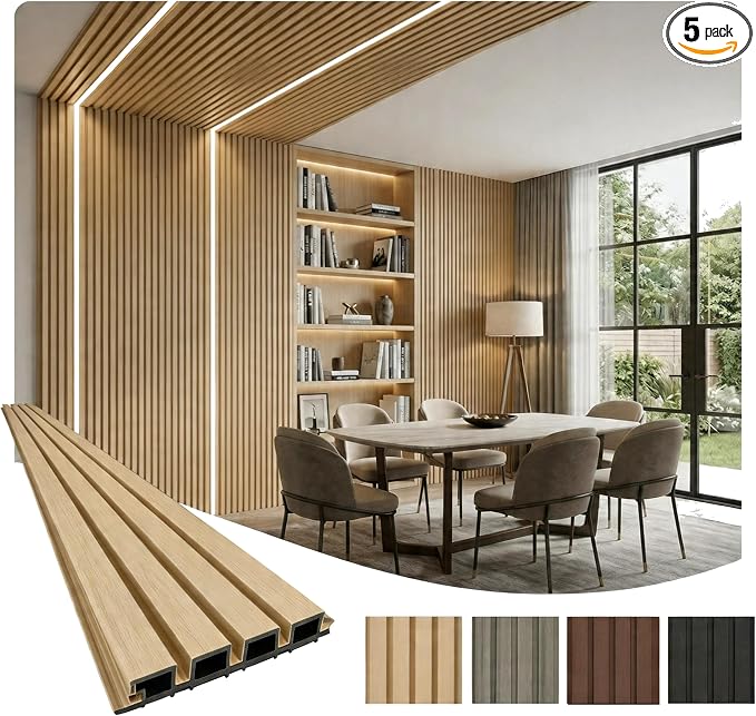 From Plain to Beautiful in Hours WPC Exterior Wall Slat Panels Waterproof by DecorativeCeilingTiles